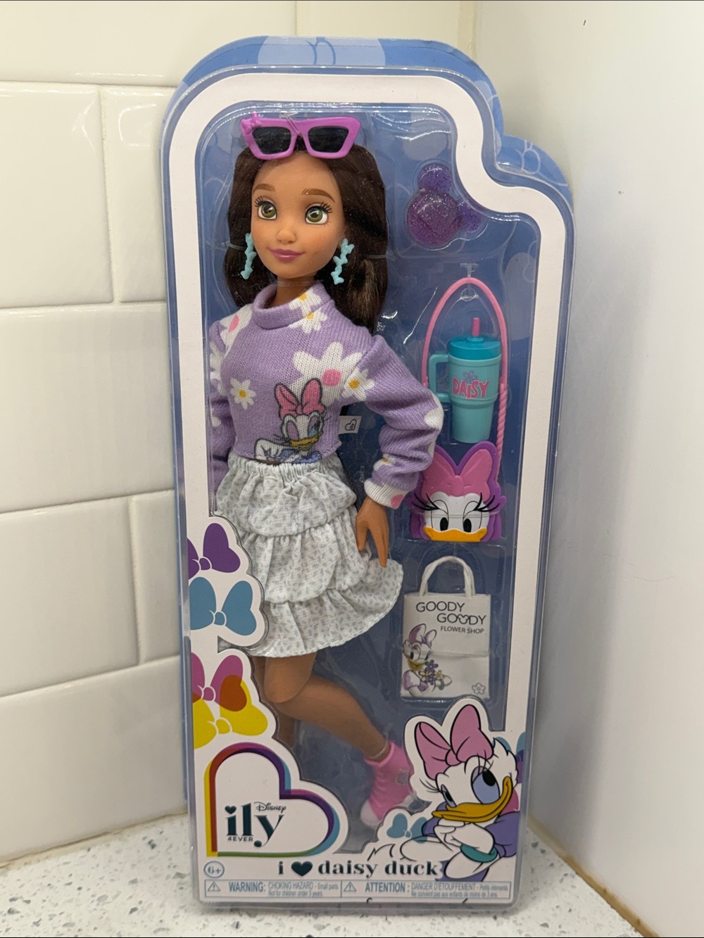 Disney ILY Daisy Duck Doll with Lavender Sweater and Pink Accents